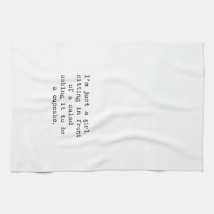 I'm just a girl teatowel tea towel