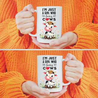 I'm Just A Girl Who Loves Cows Classic 444ml Coffee Mug