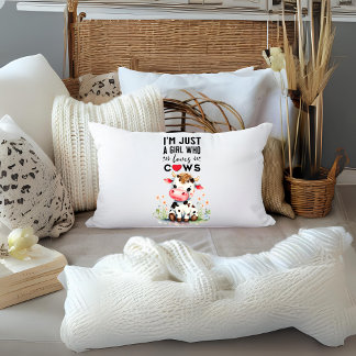  I'm Just A Girl Who Loves Cows Lumbar Cushion
