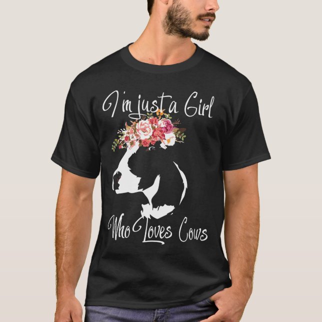 Im Just A Girl Who Loves Cows Premium T-Shirt (Front)