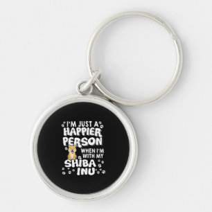 Im just a happier person when im with my shiba inu key ring