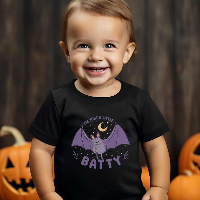I'm Just A Little Batty Funny Halloween Bat Pun Baby T-Shirt (I'm Just A Little Batty Funny Halloween Bat Pun Baby T-Shirt)