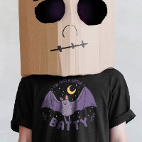 I'm Just A Little Batty Funny Halloween Bat Pun