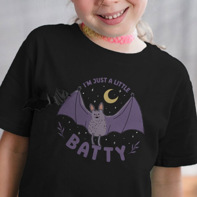 I'm Just A Little Batty Funny Halloween Bat Pun T-Shirt (Funny Halloween Batty Bat Pun T-Shirt)