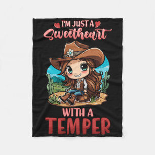 Im Just A Sweetheart With A Temper I Equestrian Ho Fleece Blanket