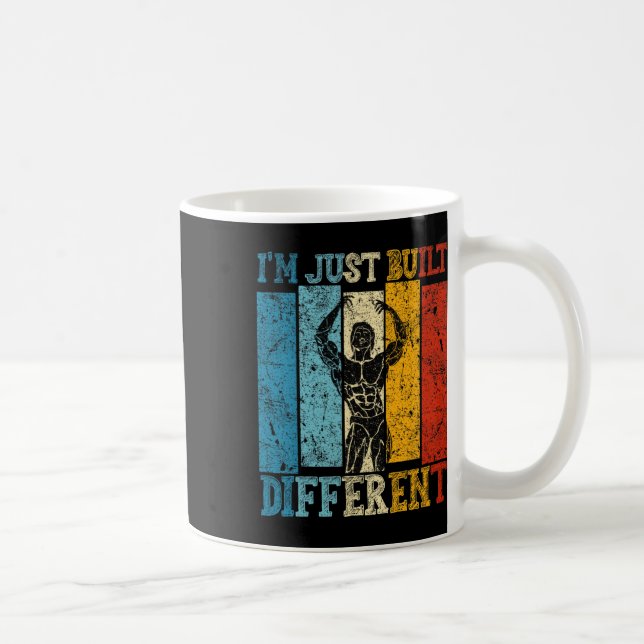 I'm Just Built Different - Fitness Bodybuilding Gy Coffee Mug (Right)
