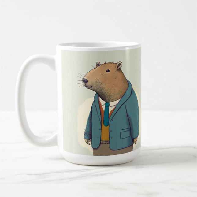 I'm Just Capy to Be Here Capybara Mug (Left)