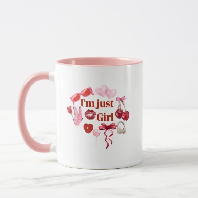 I'm Just Girl – Cute Pink Aesthetic Mug  (Left)