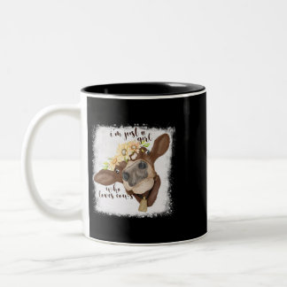 Im Just Girl Who Loves Cows Bleached Shirt Cow Lov Two-Tone Coffee Mug