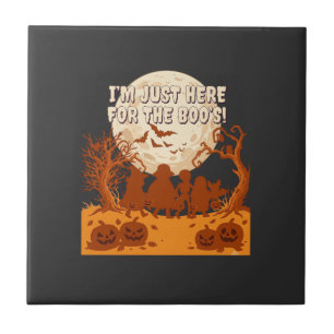 Im Just Here Boos Halloween Kids Silhouette Moon P Ceramic Tile