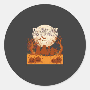 Im Just Here Boos Halloween Kids Silhouette Moon P Classic Round Sticker