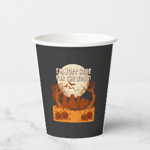 Im Just Here Boos Halloween Kids Silhouette Moon P Paper Cups