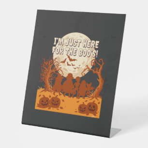 Im Just Here Boos Halloween Kids Silhouette Moon P Pedestal Sign