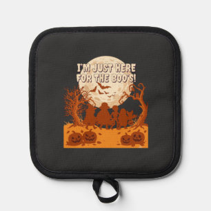 Im Just Here Boos Halloween Kids Silhouette Moon P Pot Holder