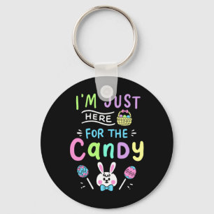 I'm Just Here For Candy Easter Bunny Kids Boys Fun Key Ring