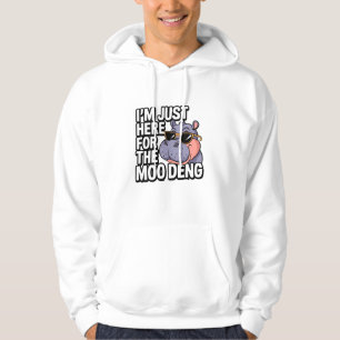 I'm Just Here For Moo Deng Cute Baby Hippo Bouncy Hoodie