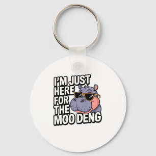 I'm Just Here For Moo Deng Cute Baby Hippo Bouncy  Key Ring