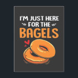 I'm Just Here for the Bagels Jewish Food  Invitation Postcard<br><div class="desc">bagel lover humour,  Jewish food joke,  funny Hanukkah 2025,  breakfast joke,  Jewish culture shirt,  lox and bagels joke,  pastrami pun,  foodie Hanukkah gift,  holiday bagel humour,  Hanukkah 2025</div>
