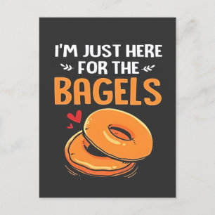 I'm Just Here for the Bagels Jewish Food  Invitation Postcard