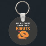 I'm Just Here for the Bagels Jewish Food  Key Ring<br><div class="desc">bagel lover humour,  Jewish food joke,  funny Hanukkah 2025,  breakfast joke,  Jewish culture shirt,  lox and bagels joke,  pastrami pun,  foodie Hanukkah gift,  holiday bagel humour,  Hanukkah 2025</div>