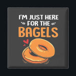 I'm Just Here for the Bagels Jewish Food  Magnet<br><div class="desc">bagel lover humour,  Jewish food joke,  funny Hanukkah 2025,  breakfast joke,  Jewish culture shirt,  lox and bagels joke,  pastrami pun,  foodie Hanukkah gift,  holiday bagel humour,  Hanukkah 2025</div>