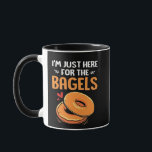 I'm Just Here for the Bagels Jewish Food Mug<br><div class="desc">bagel lover humour, Jewish food joke, funny Hanukkah 2025, breakfast joke, Jewish culture shirt, lox and bagels joke, pastrami pun, foodie Hanukkah gift, holiday bagel humour, Hanukkah 2025</div>