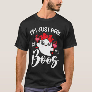 I'm Just Here For The Boos Cute Ghost Fun Women Ha T-Shirt