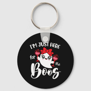 I'm Just Here For The Boos Cute Ghost Funny Women Key Ring