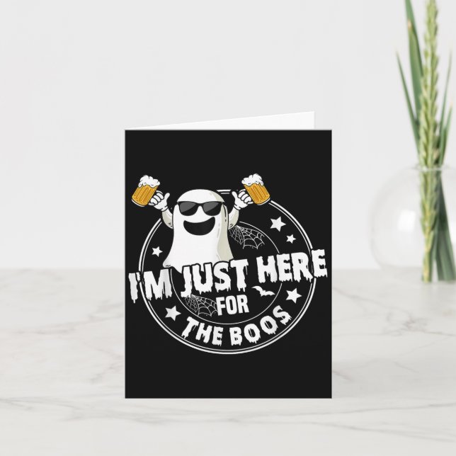 I'm Just Here For The Boos Cute Ghost Halloween Co Card (Front)