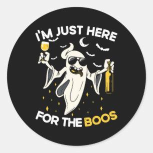 I'm Just Here For The Boos Fun Halloween Beer Love Classic Round Sticker