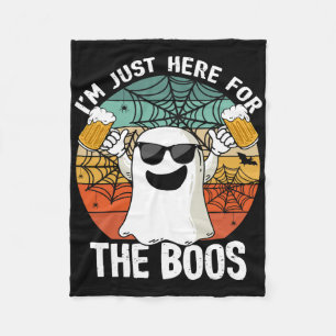 I'm Just Here For The Boos Funny Halloween Beer Lo Fleece Blanket