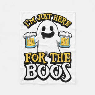 I'm Just Here For The Boos - Ghost Booze - Hallowe Fleece Blanket