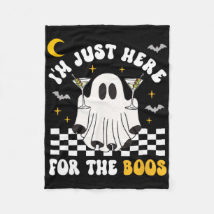 I'm Just Here For The Boos Halloween Drinker Marti Fleece Blanket