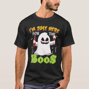 I'm Just Here For The Boos Halloween Drinking Wine T-Shirt