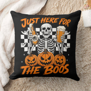 I'm Just Here for The Boos Halloween Skeleton Cushion