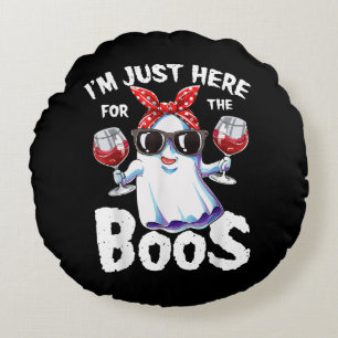 I'm Just Here For The Boos Halloween Women Ghost C Round Cushion
