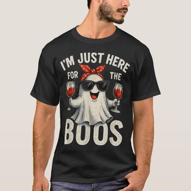 I'm Just Here For The Boos Halloween Women Ghost C T-Shirt (Front)
