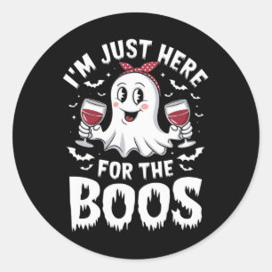 I'm Just Here For The Boos Halloween Women Ghost G Classic Round Sticker
