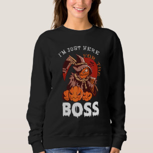I'm Just Here For The Boos Halloween Women Ghost   Sweatshirt
