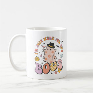 I'm just here for the Boos, Retro Groovy Halloween Coffee Mug