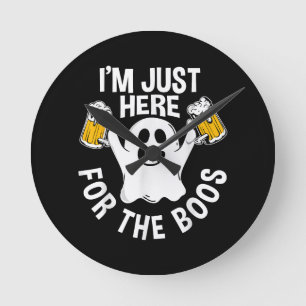 I'm Just Here For The Boos Round Clock