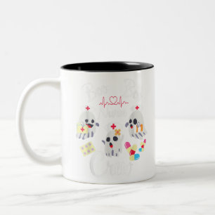 I'm Just Here For The Boos Shirt Funny Halloween G Two-Tone Coffee Mug