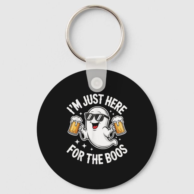 I'm Just Here For The Boos Shirt Men Women Ghost H Key Ring (Front)