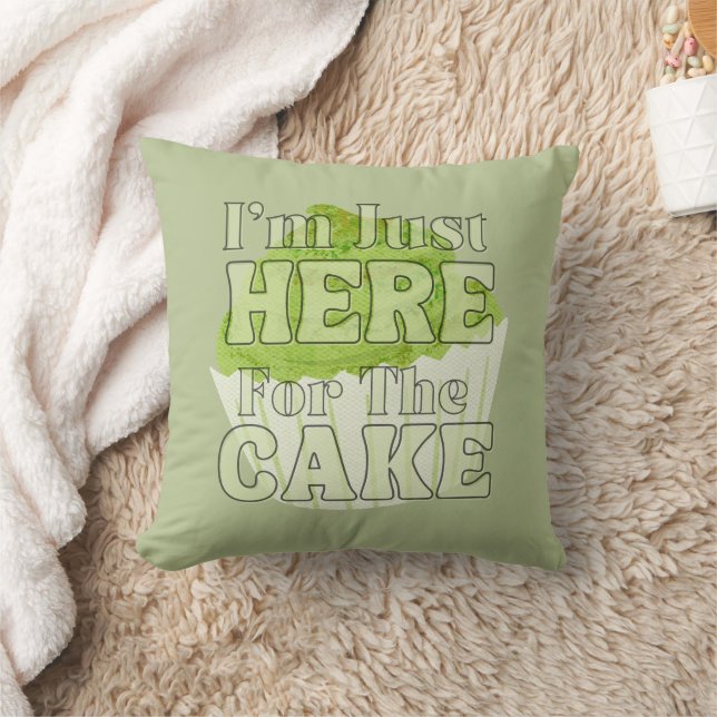 I'm Just Here For The Cake, Matcha Cake Cushion (Blanket)