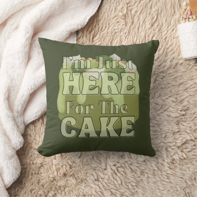 I'm Just Here For The Cake, Matcha Cake Cushion (Blanket)