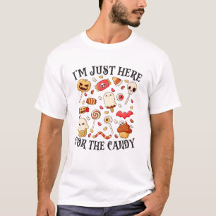 I'm Just Here For The Candy Cool Halloween Men Wom T-Shirt