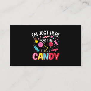 I'm Just Here For The Candy Funny Halloween Food Business Card