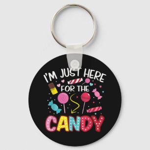 I'm Just Here For The Candy Funny Halloween Food Key Ring