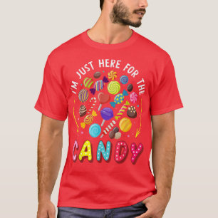 Im Just Here For The Candy Halloween Cute Lollipop T-Shirt