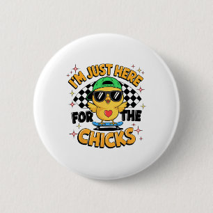 Im Just Here For The Chicks Cute Easter Boys Kids 6 Cm Round Badge